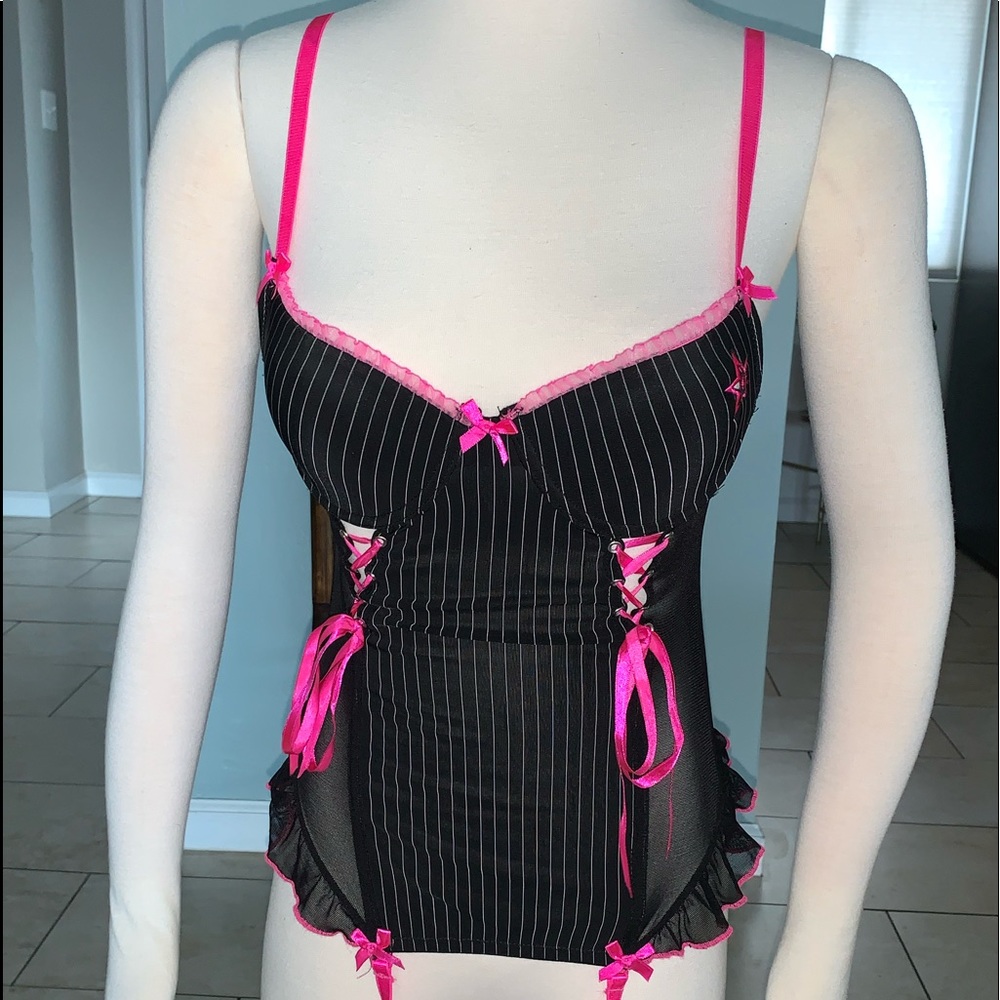 Y2K Pin Stripe Morbid Threads Corset